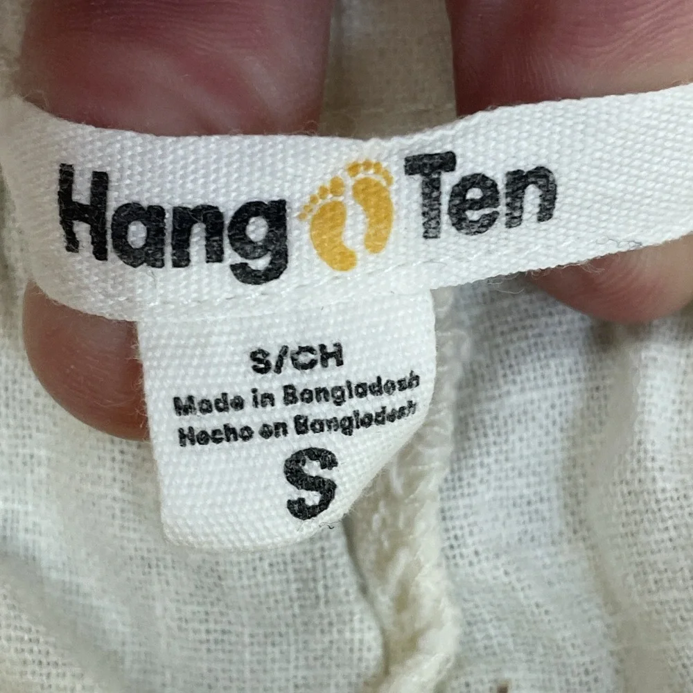 Hang Ten Women's S Casual Shorts Cream Linen Blend H0563 - Picture 3 of 6